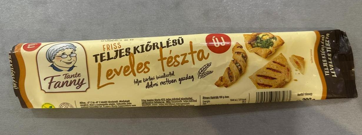 Képek - Teljes kiőrlésű leveles tészta Tante Fanny