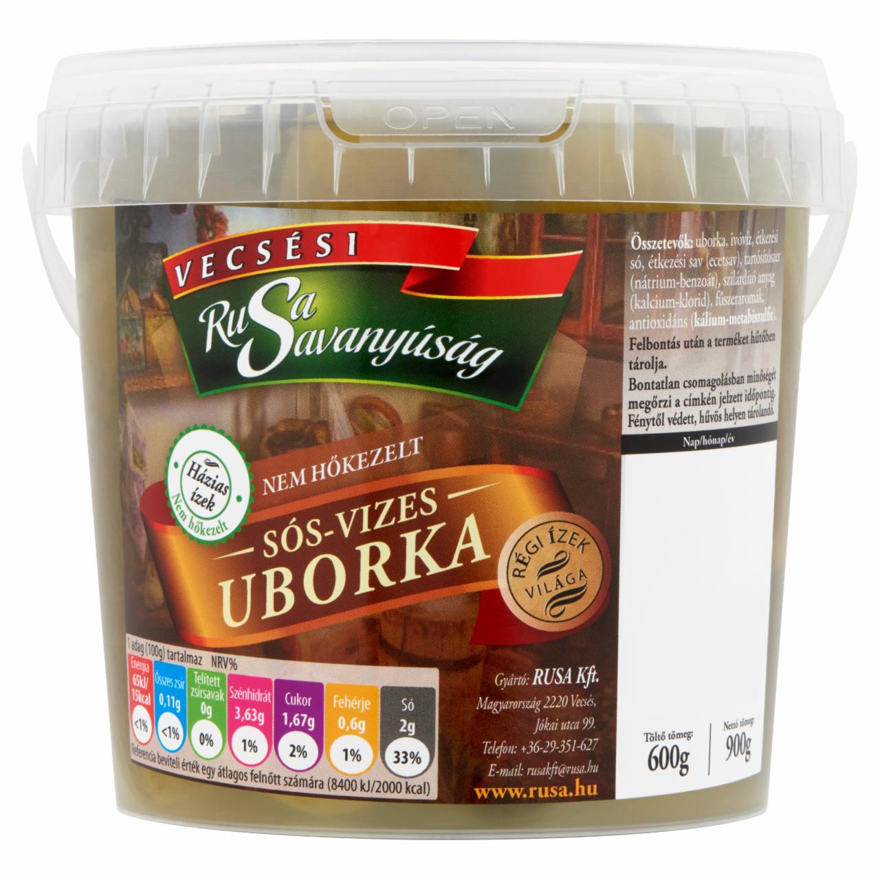 Képek - Rusa Savanyúság sós-vizes uborka 900 g