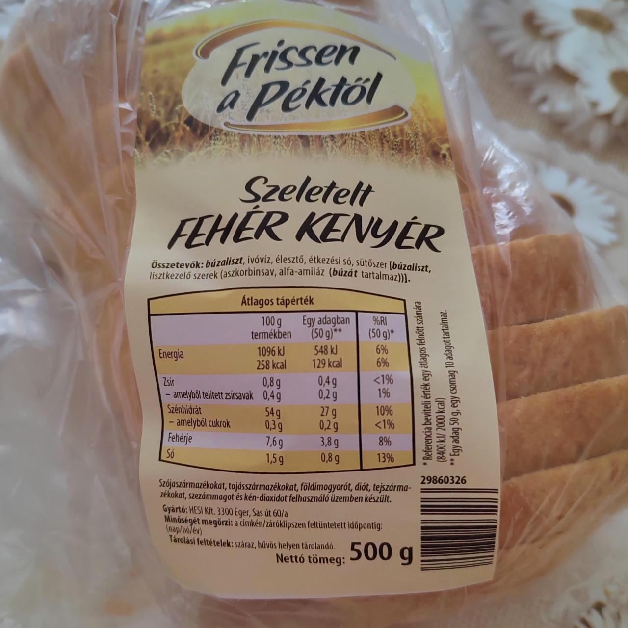 Képek - Szeletelt fehér kenyér Frissen a péktől