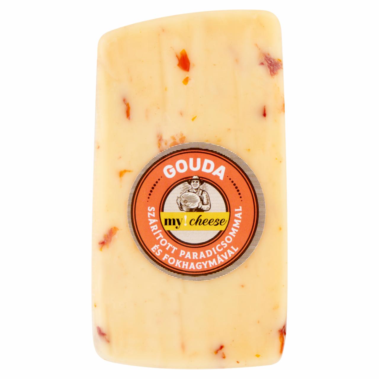 Képek - my!cheese félkemény zsíros frissen darabolt Gouda sajt szárított paradicsommal és fokhagymával