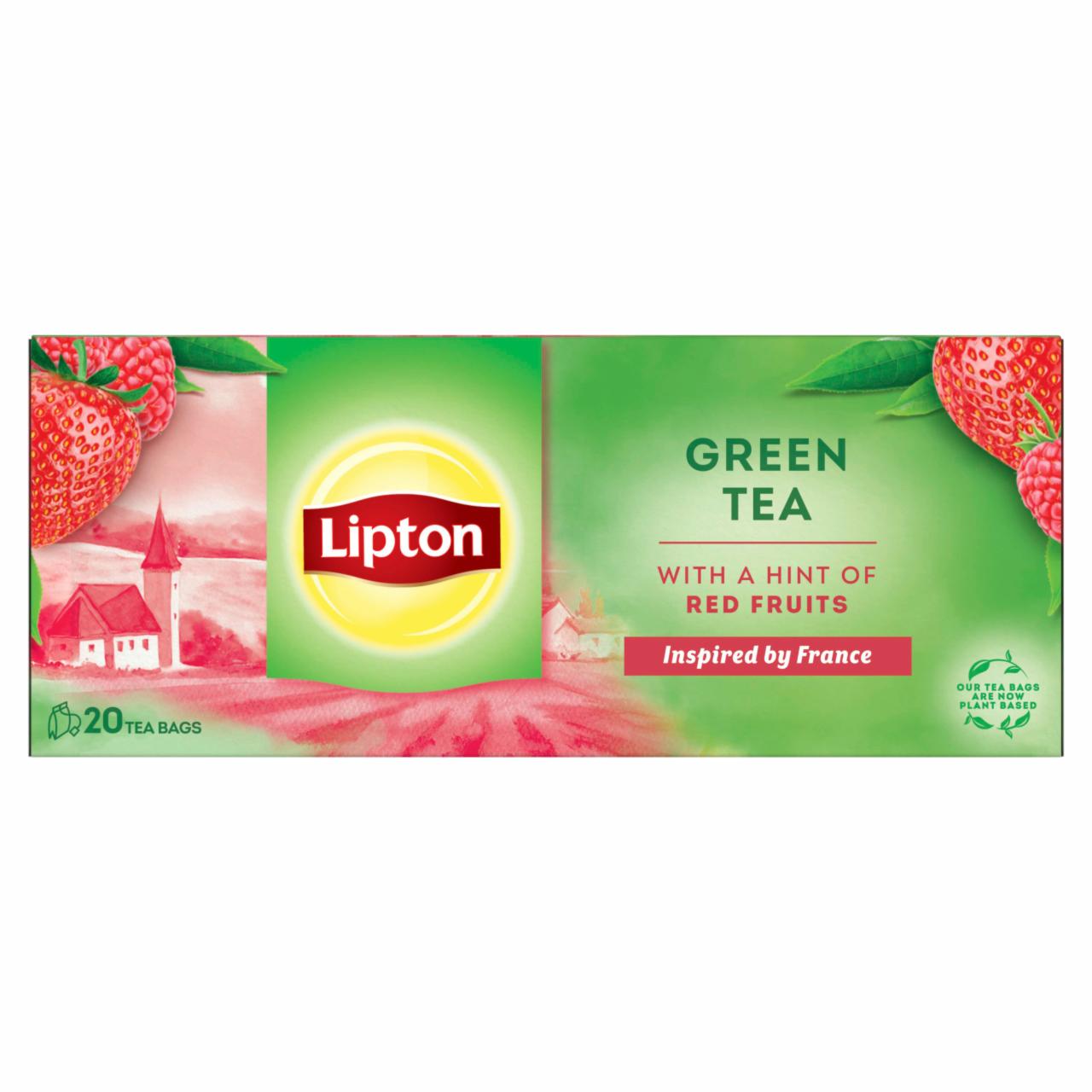 Képek - Lipton málna és eper ízű zöld tea 20 filter 28 g