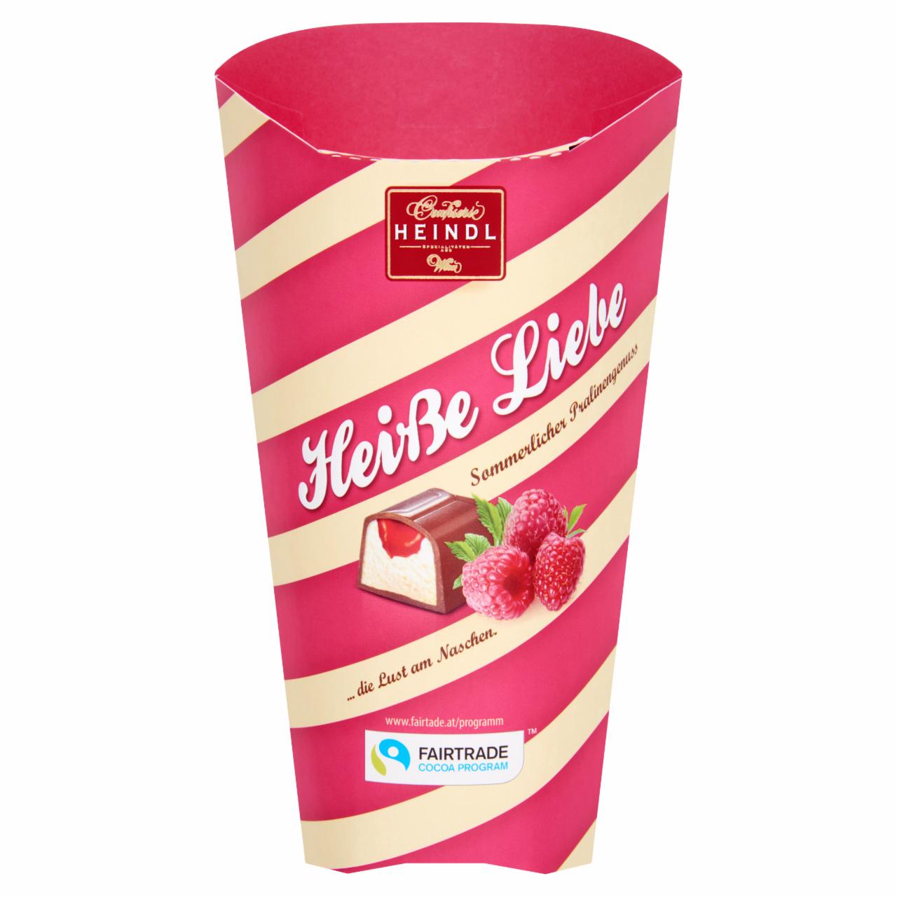 Képek - Heindl Heiße Liebe tejcsokoládé málna töltelékkel és vanília krémmel töltve 150 g