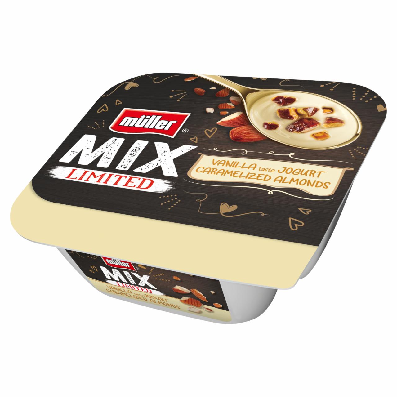 Képek - Müller Mix vanília ízesítésű joghurt karamellizált mandulával 130 g