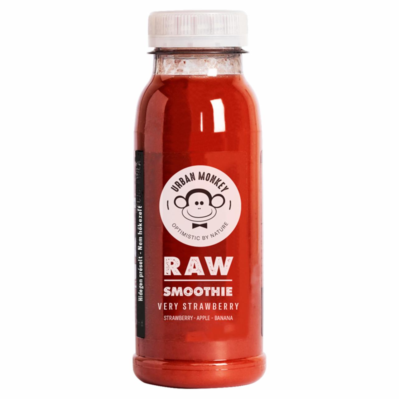 Képek - Urban Monkey Raw Smoothie Very Strawberry vegyes gyümölcskészítmény 250 ml