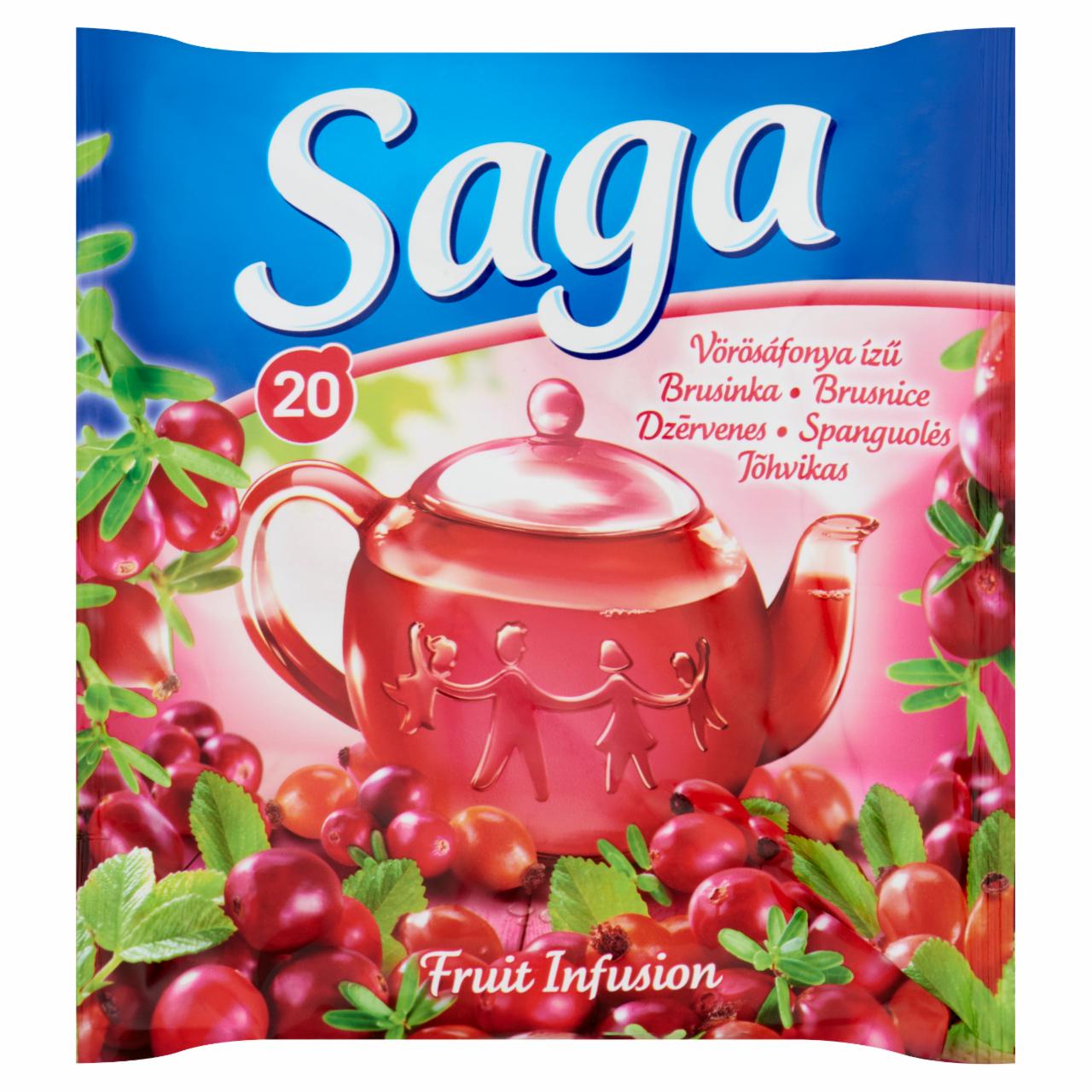 Képek - Saga vörösáfonya ízű gyümölcstea 20 filter