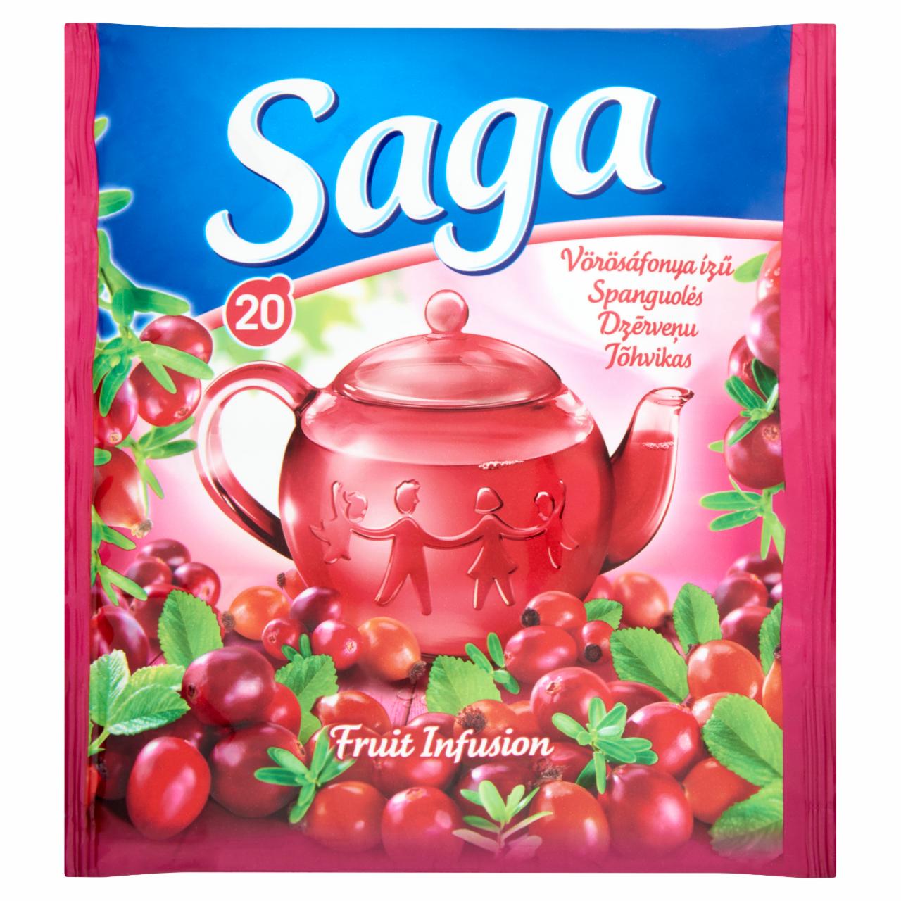 Képek - Saga vörösáfonya ízű gyümölcstea 20 filter
