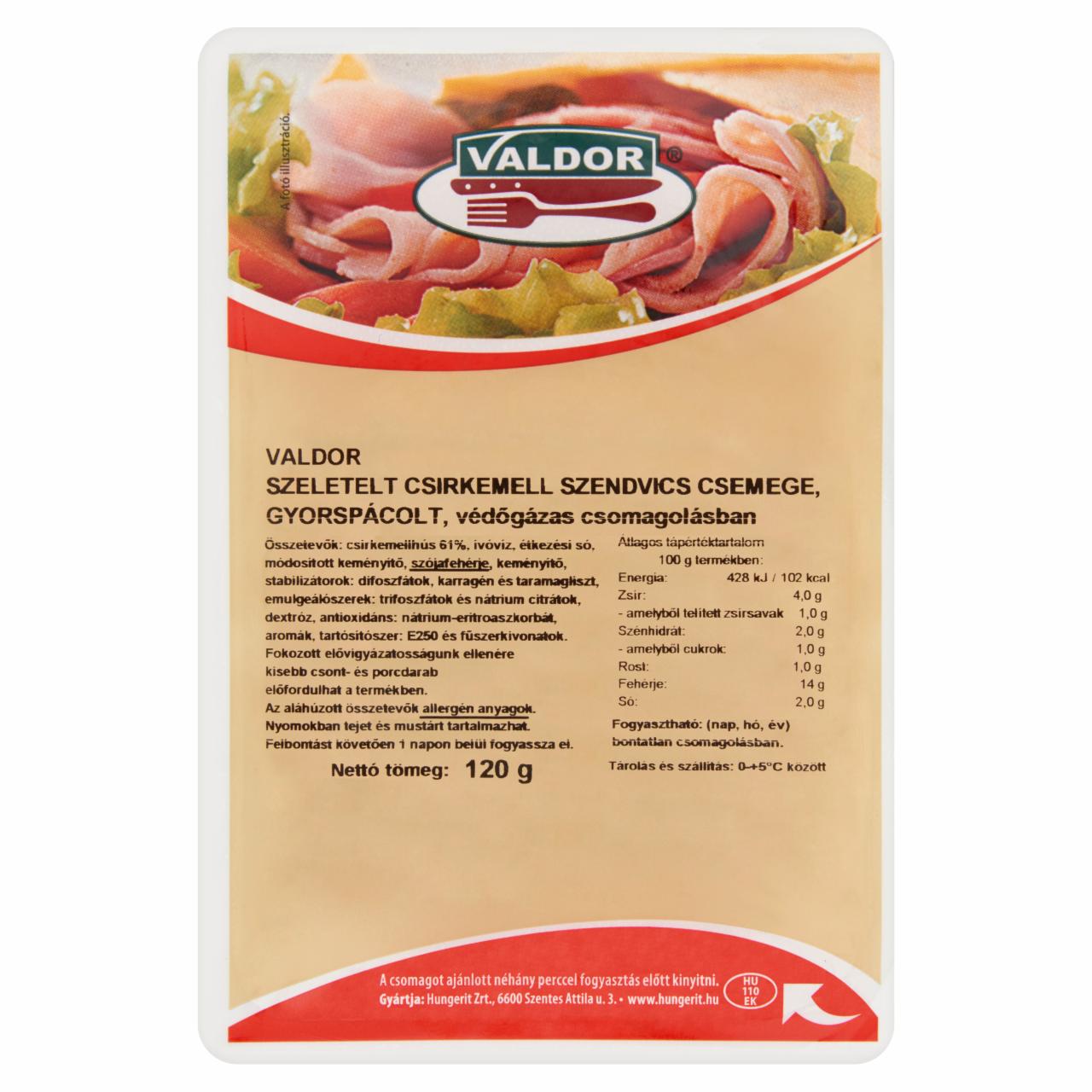 Képek - Valdor szeletelt csirkemell szendvics csemege 120 g