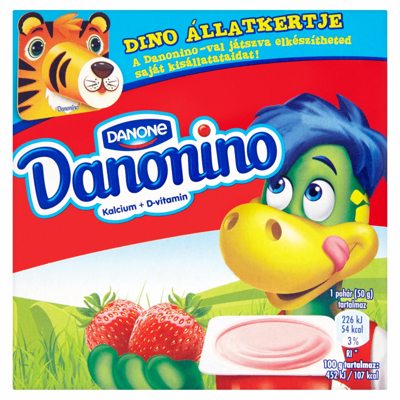 Képek - Danone Danonino eperízű tejtermék hozzáadott kalciummal és D-vitaminnal 4 x 50 g