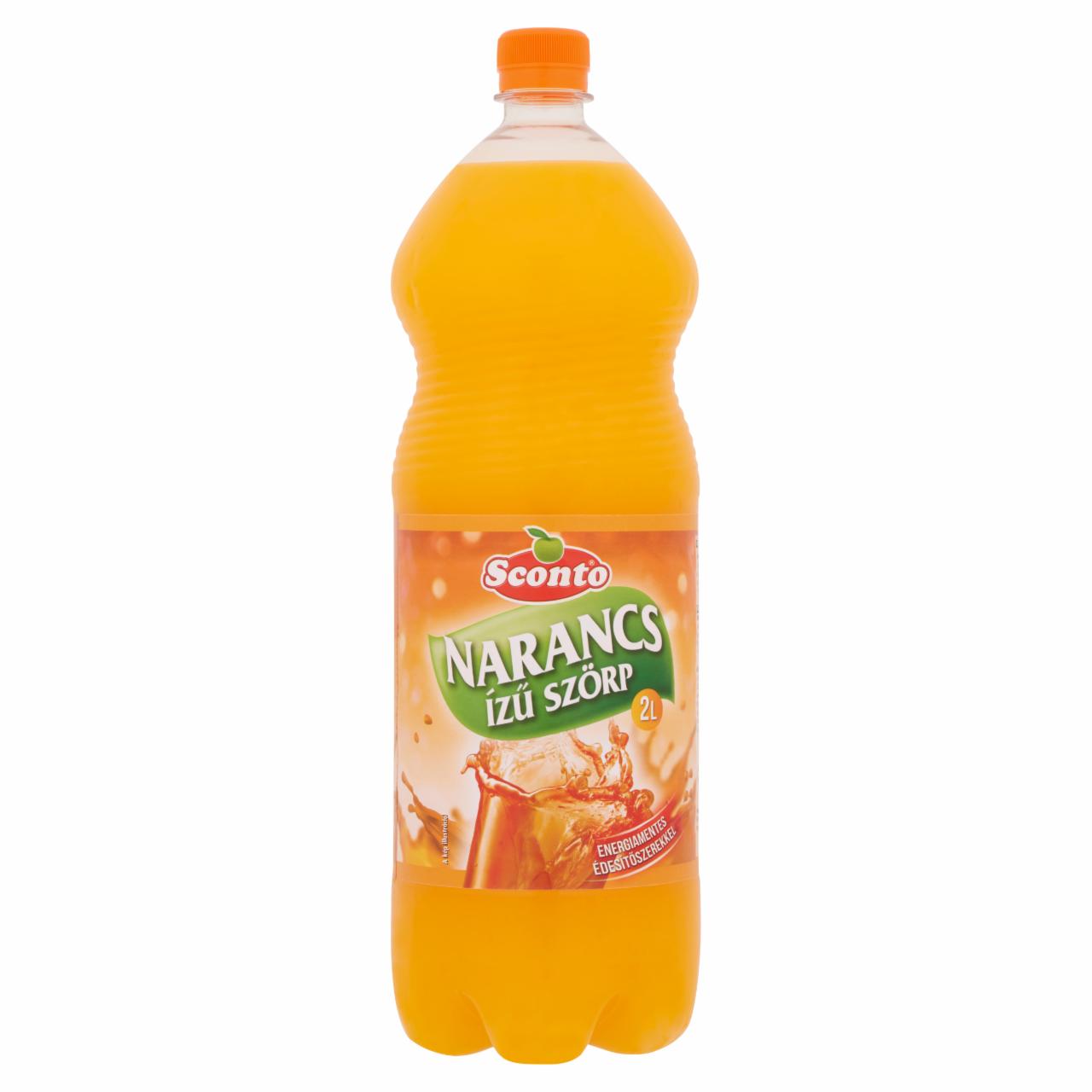 Képek - Sconto energiamentes narancs ízű szörp édesítőszerekkel 2 l