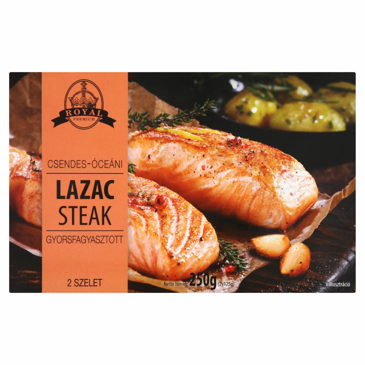 Képek - Royal gyorsfagyasztott, csendes-óceáni lazac steak 2 db 250 g