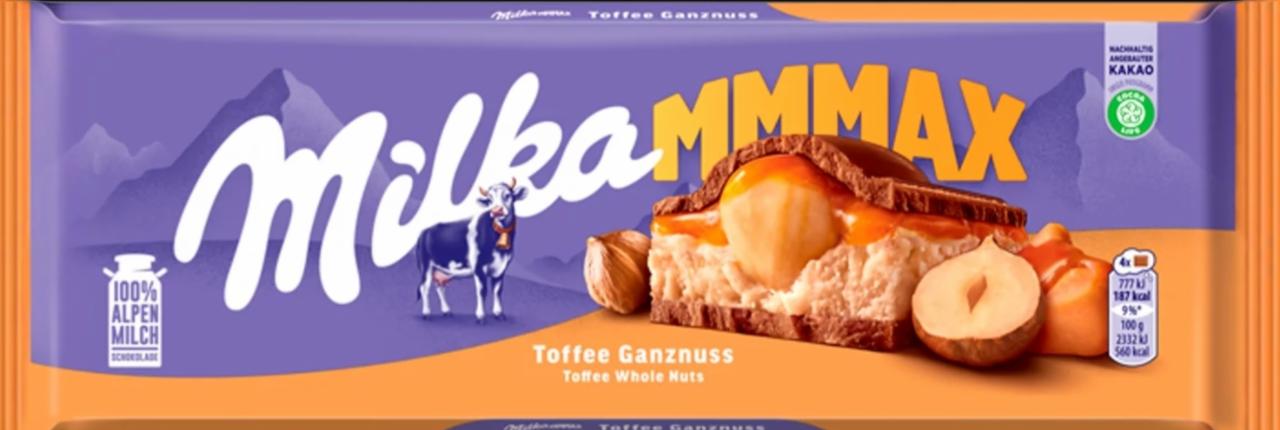 Képek - Milka Mmmax alpesi tejcsokoládé karamell ízű tejes krémtöltelékkel 300 g