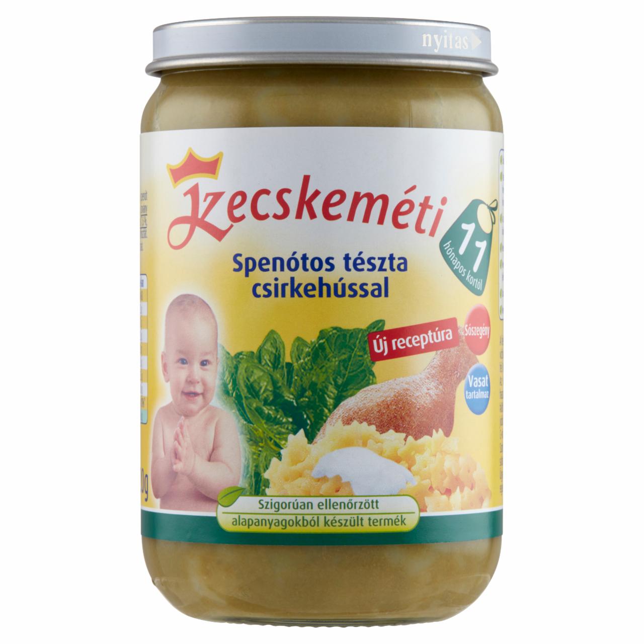 Képek - Kecskeméti spenótos tészta csirkehússal bébiétel 11 hónapos kortól 220 g