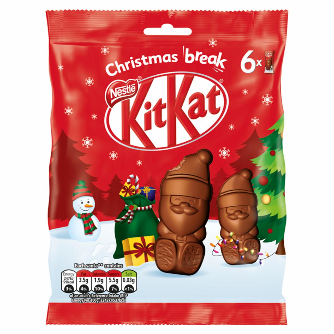 Képek - KitKat tejcsokoládéfigura csokoládés töltelékkel rizspehellyel kekszporral ostyadarabokkal 6 db 66 g