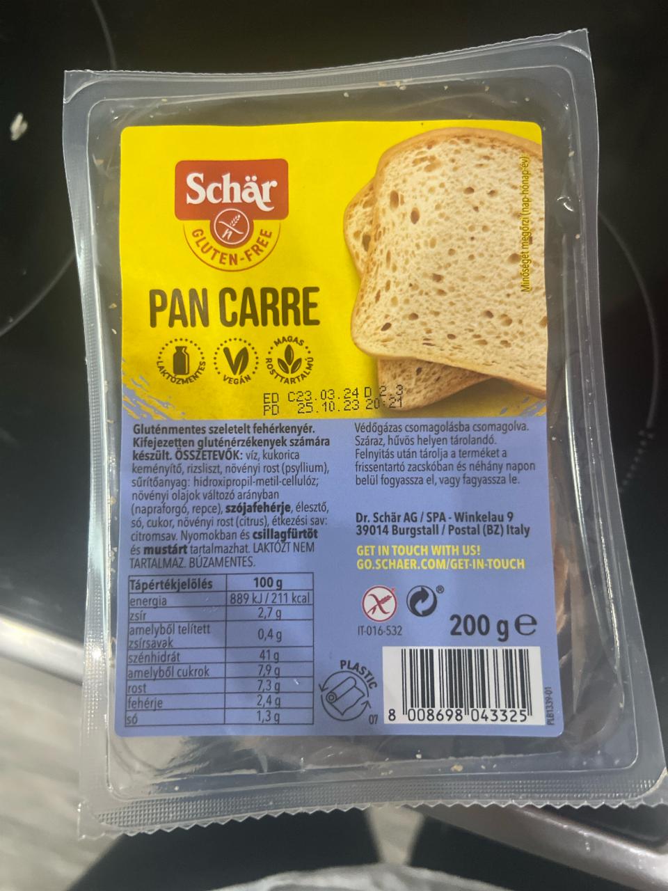 Képek - Gluténmentes kenyér Pan Carre Schär