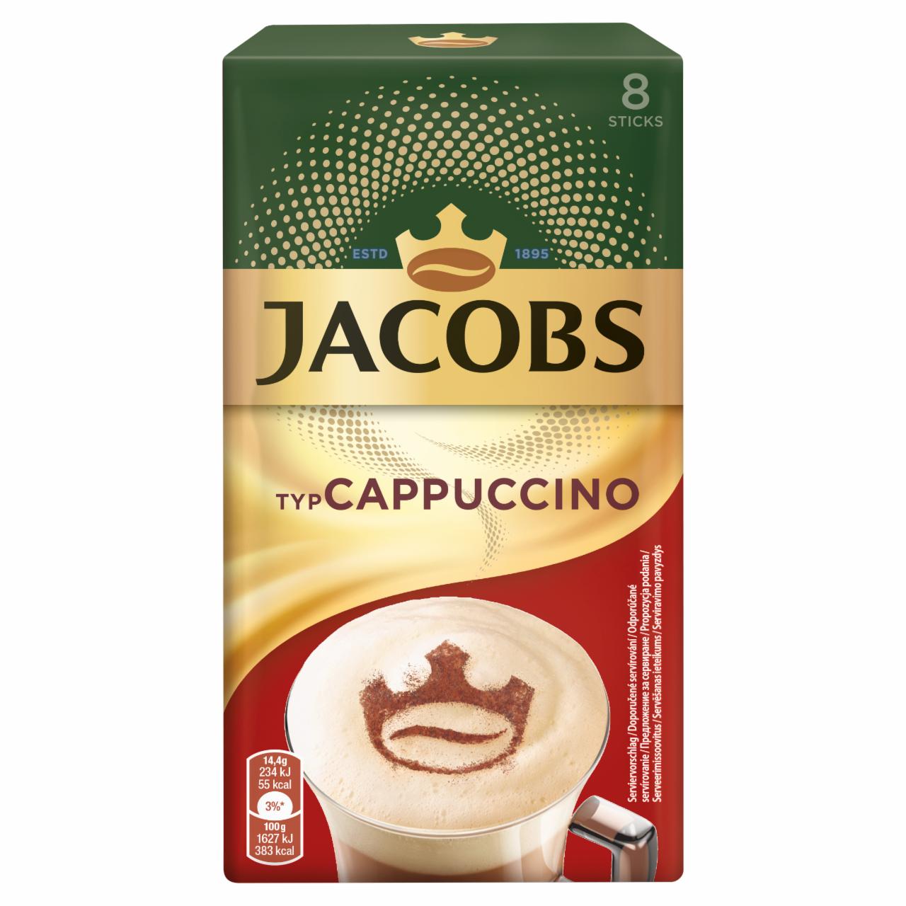 Képek - Jacobs azonnal oldódó kávéitalpor cukorral és sovány tejporral 8 x 14,4 g (115,2 g)