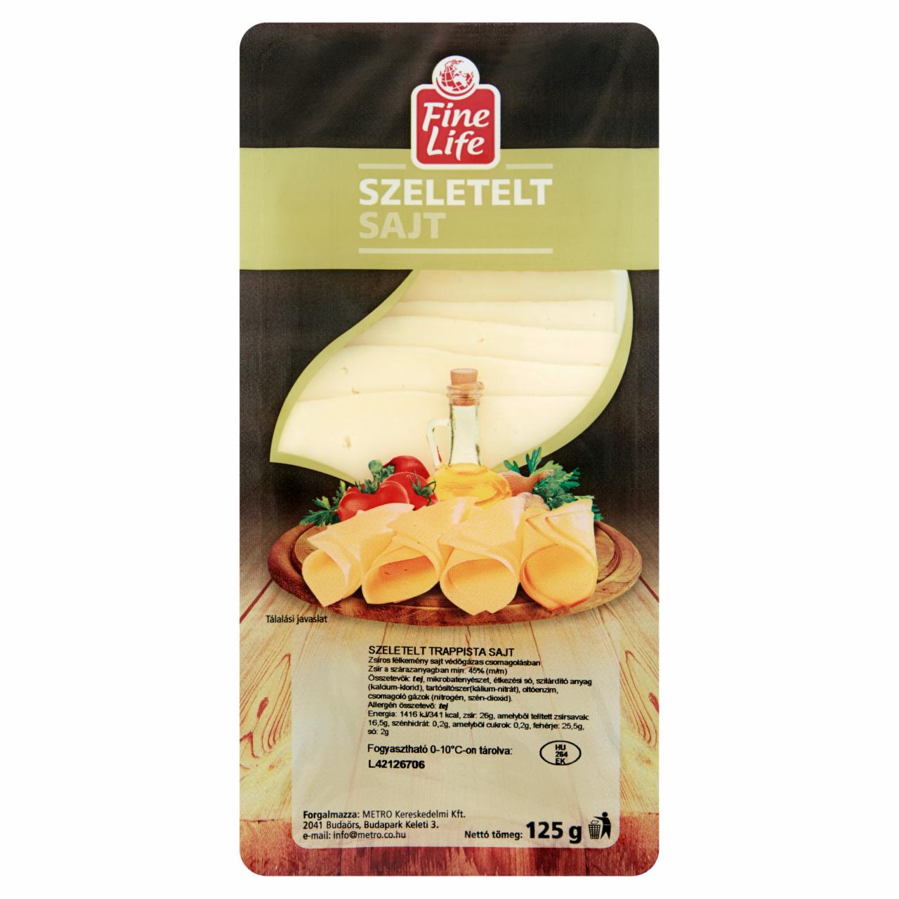 Képek - Fine Life szeletelt trappista sajt 125 g