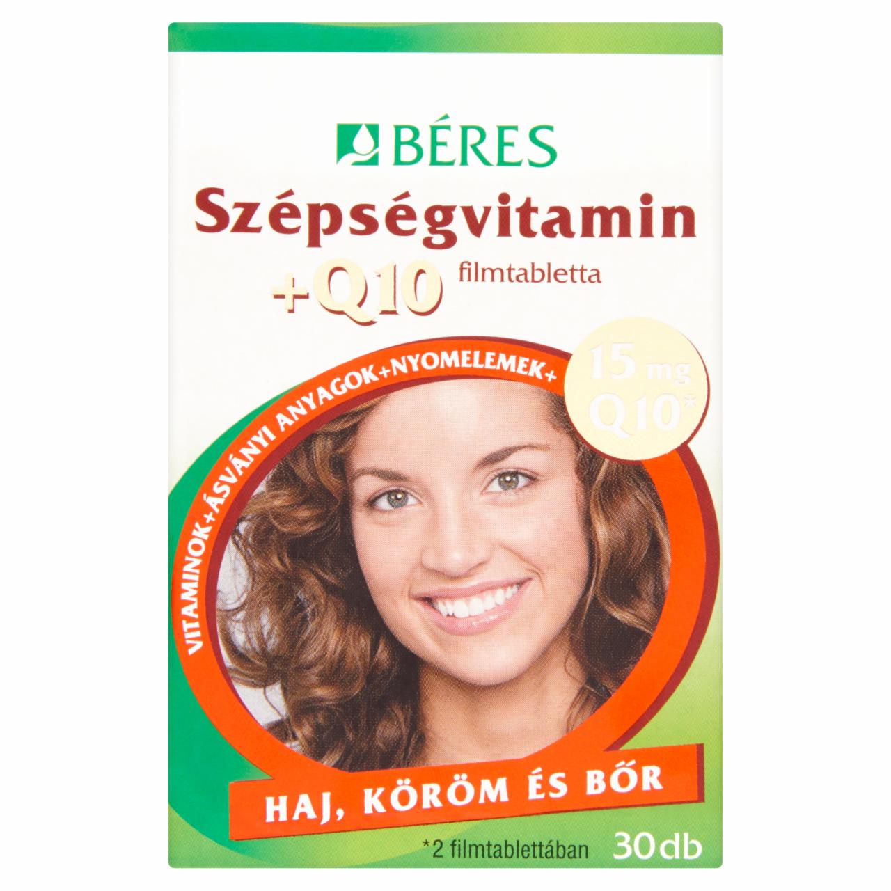 Képek - Béres Szépségvitamin + Q10 filmtabletta étrend-kiegészítő készítmény 30 x 0,742 g (22,3 g)