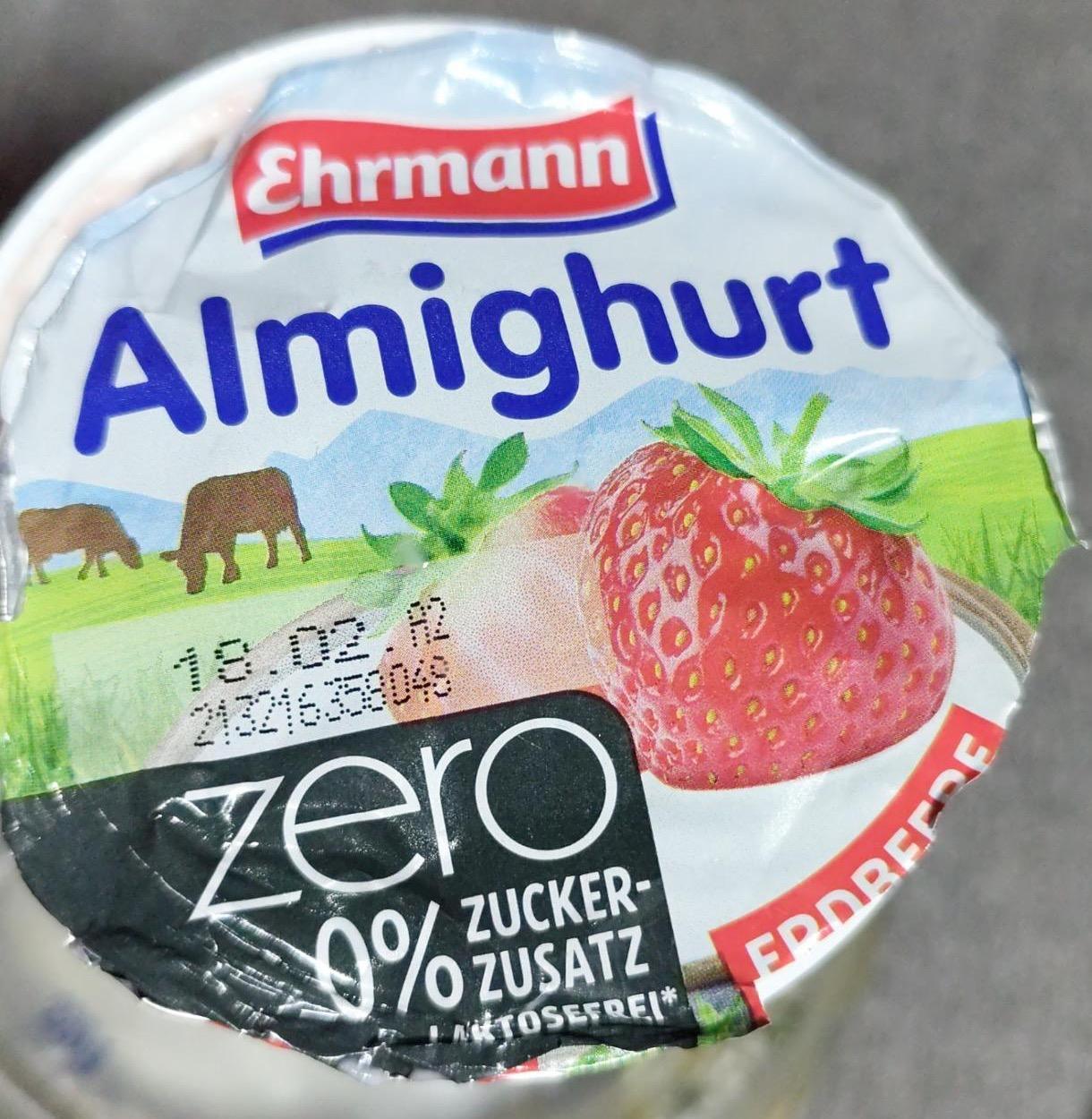 Képek - Almighurt Erdbeere zero zucker Ehrmann