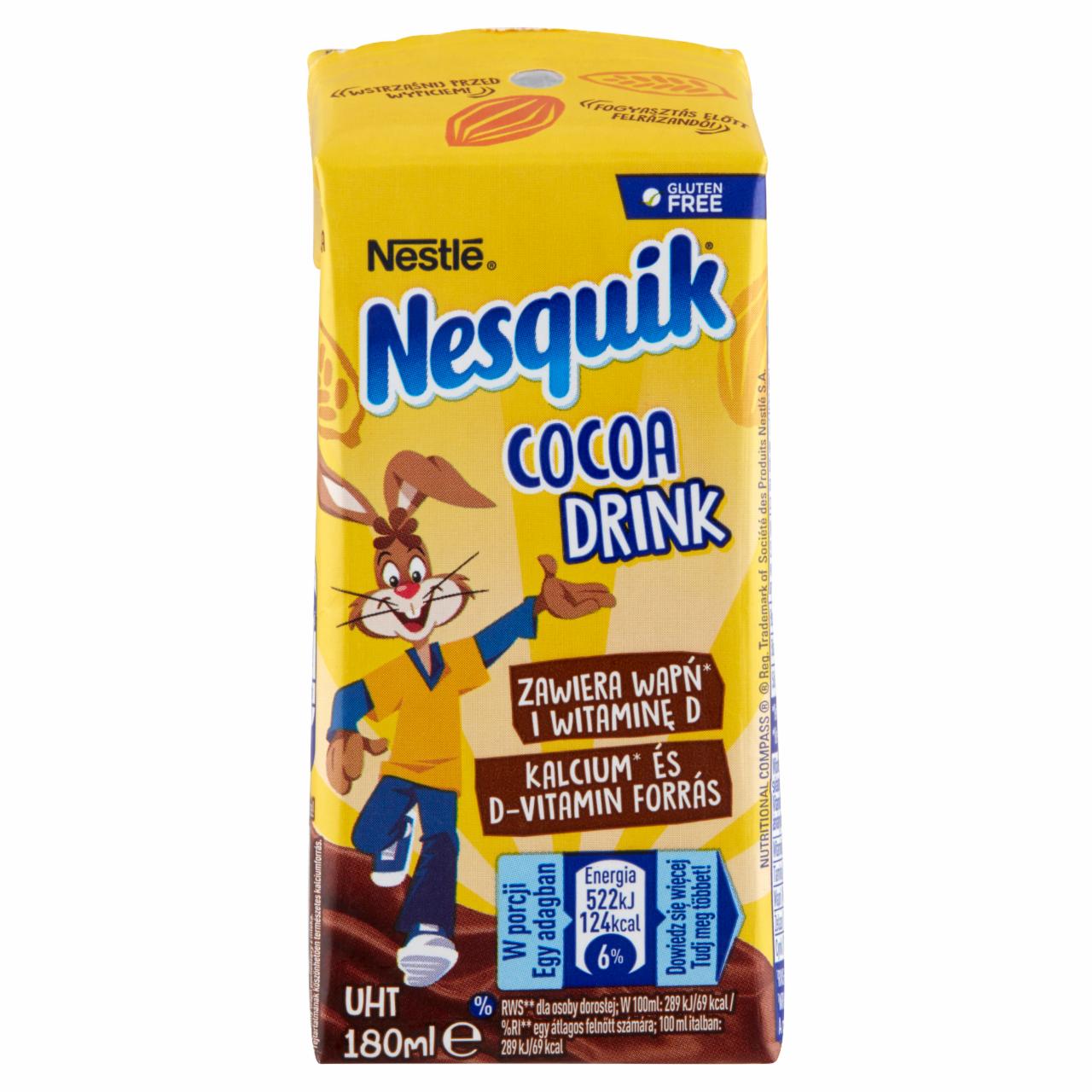Képek - Nesquik UHT zsírszegény kakaós tejital vitaminokkal és ásványi anyagokkal 180 ml