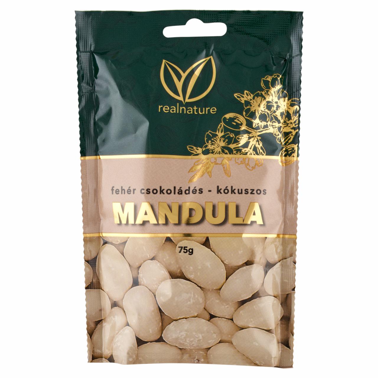 Képek - Real Nature fehér csokoládés-kókuszos mandula 75 g