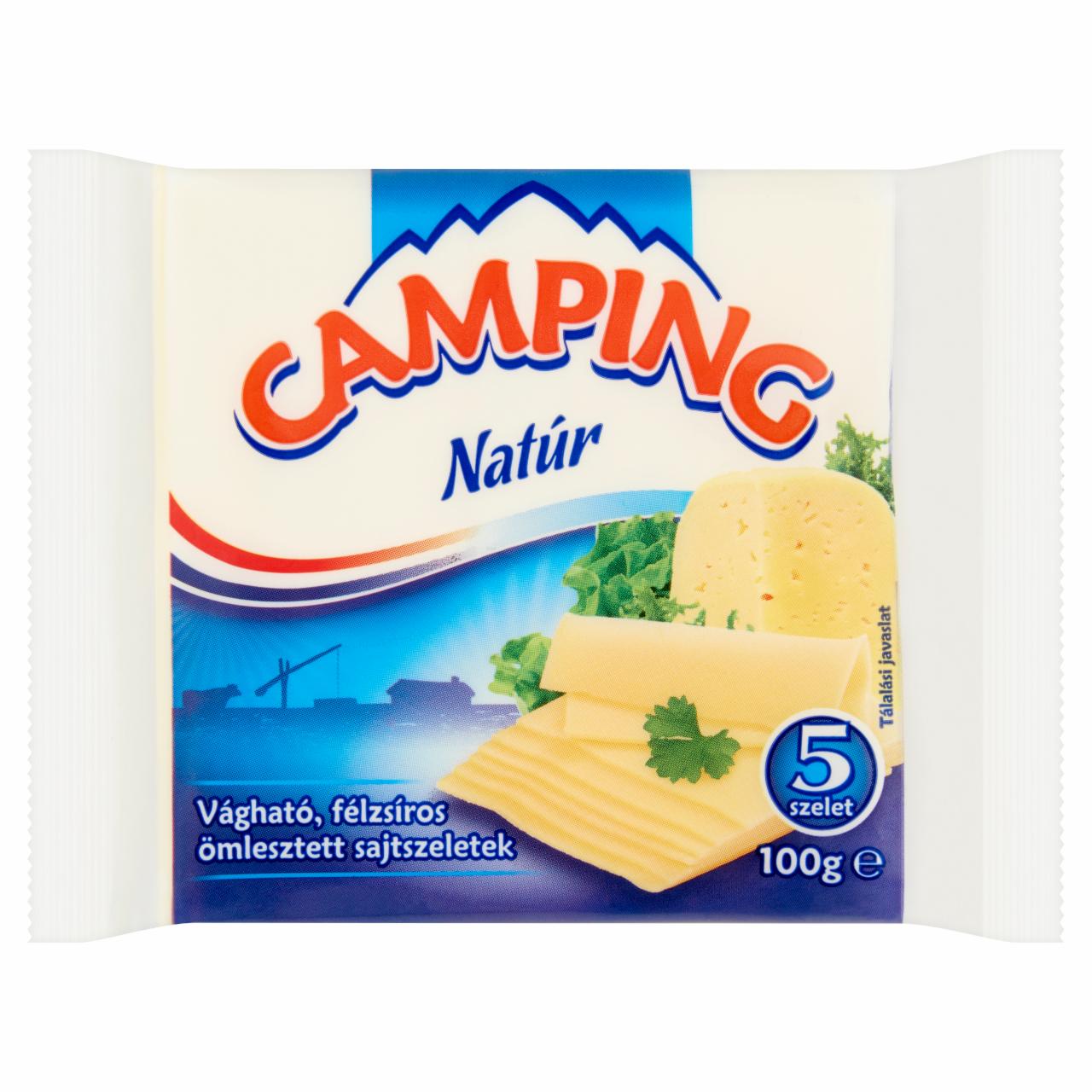 Képek - Camping natúr vágható, félzsíros ömlesztett sajtszeletek 5 db 100 g