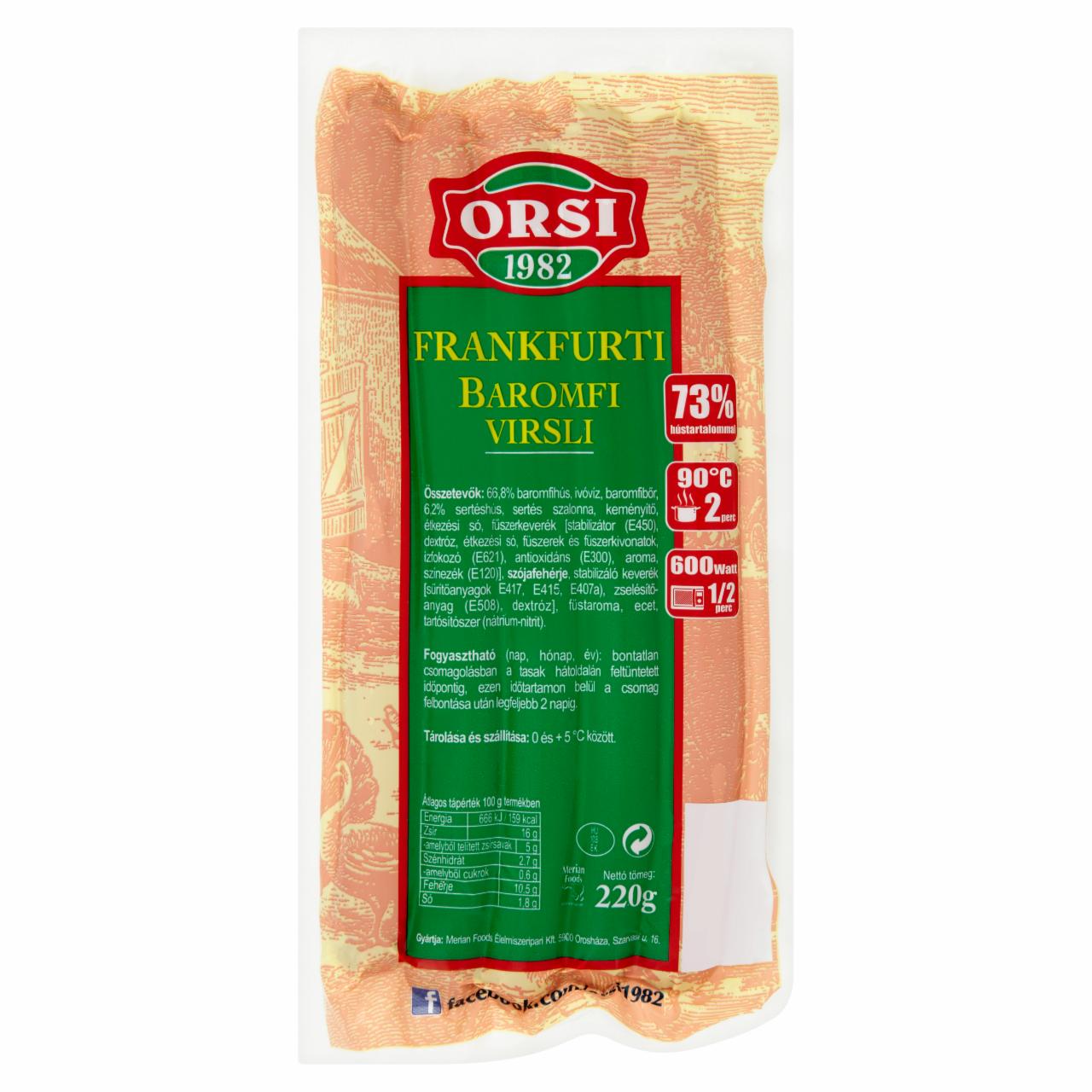 Képek - Orsi frankfurti baromfi virsli 220 g