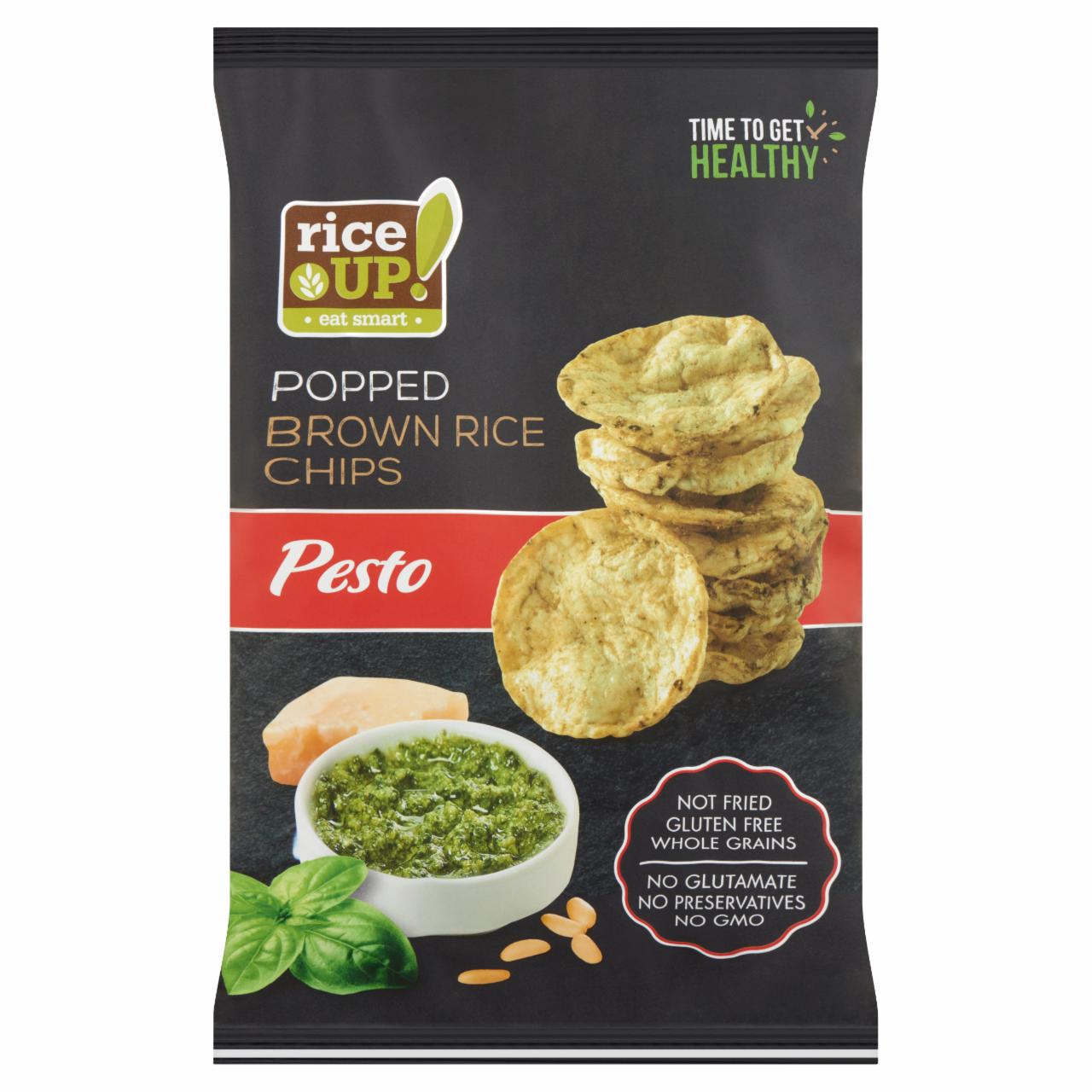 Képek - RiceUp! Eat Smart teljes kiőrlésű barna rizs chips pesto ízesítéssel 60 g