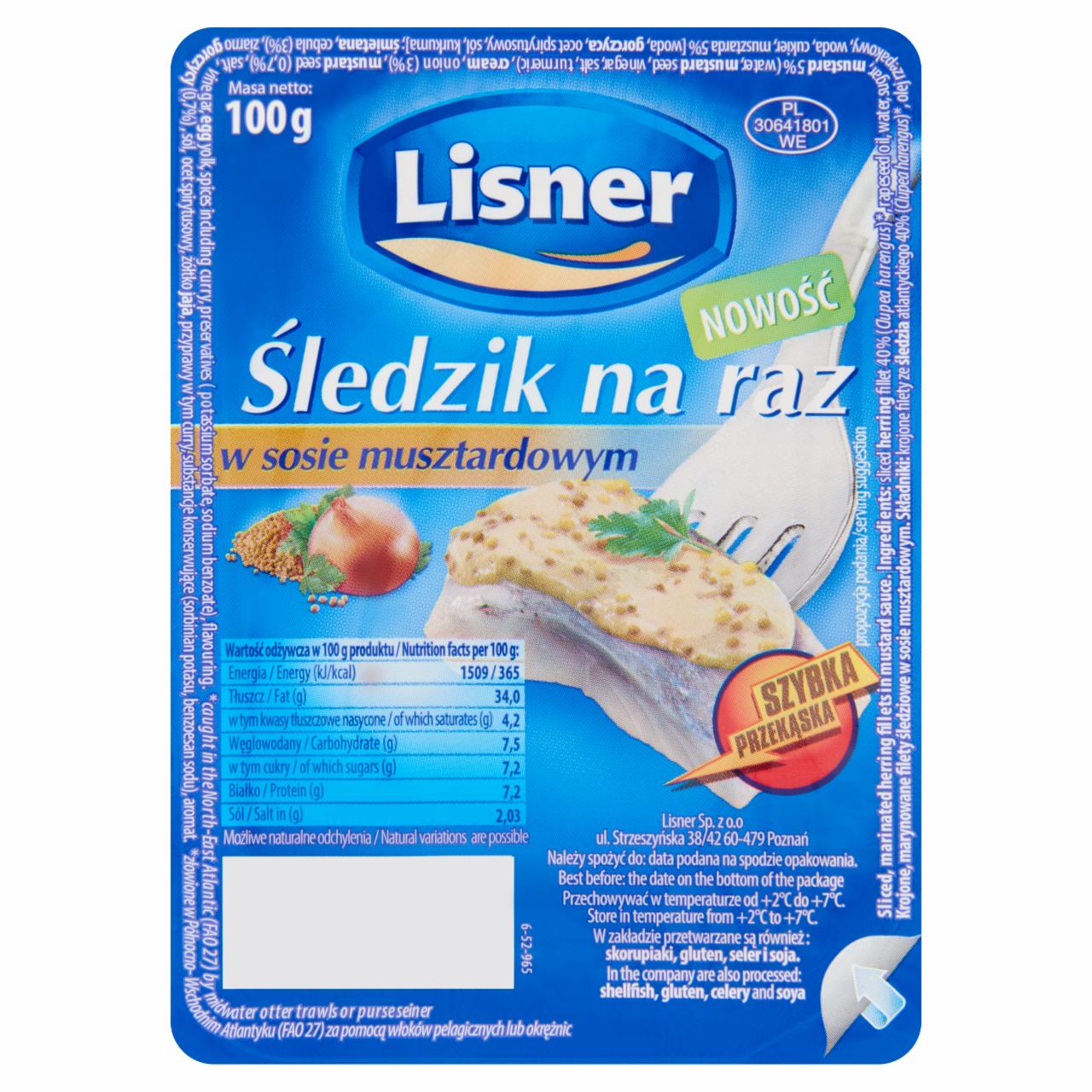 Képek - Lisner hering snack mustáros szószban 100 g