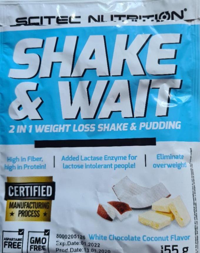 Képek - Shake & wait White chocolate coconut flavor Scitec Nutrition