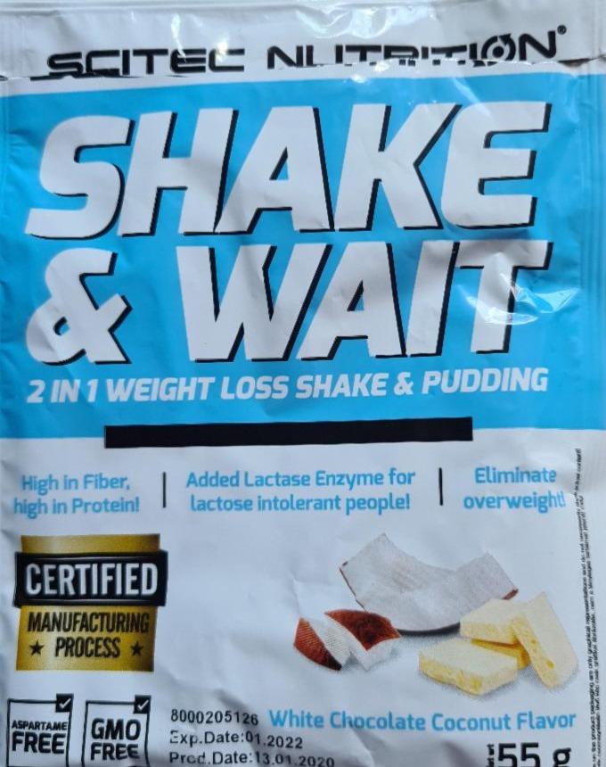 Képek - Shake & wait White chocolate coconut flavor Scitec Nutrition