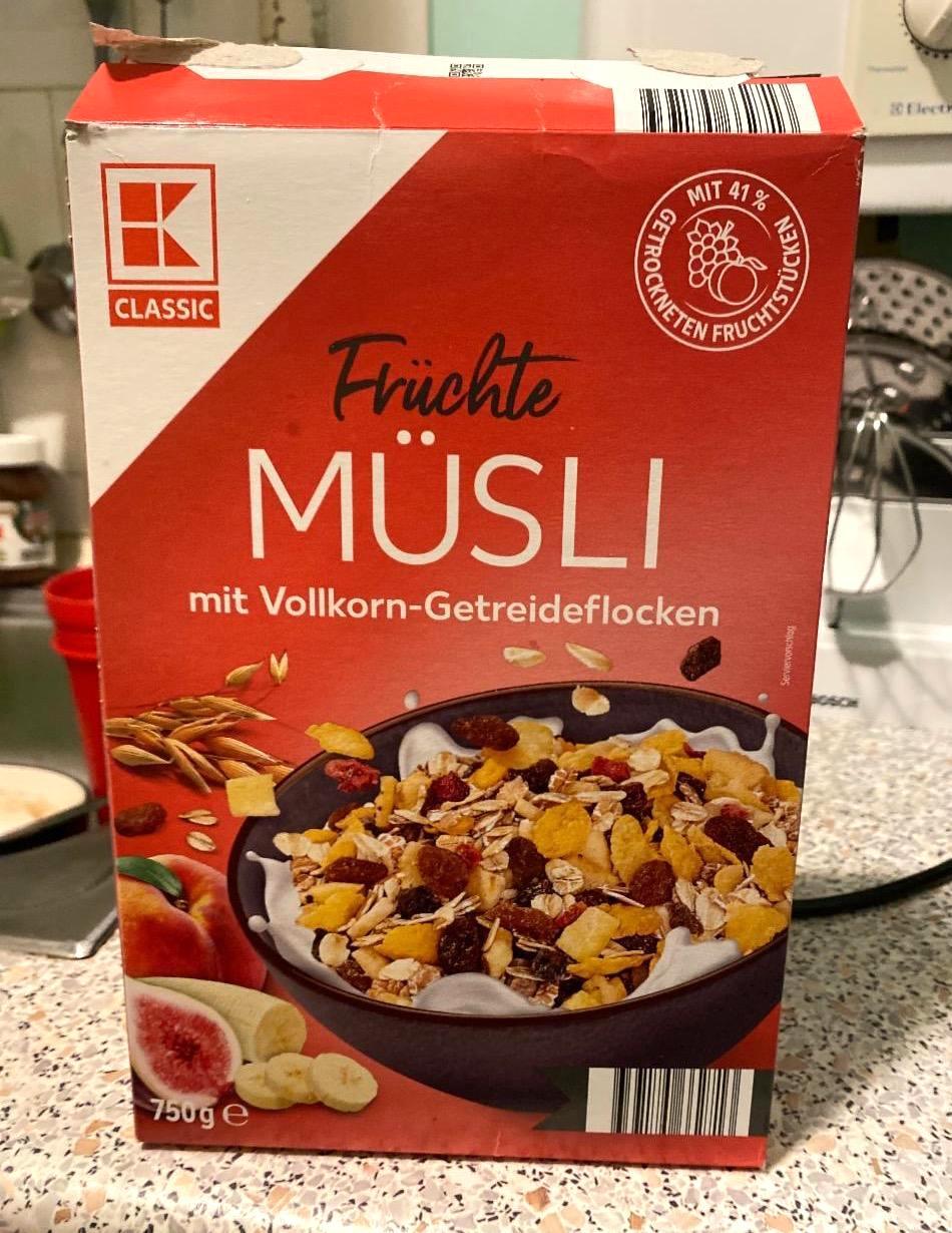 Képek - Früchte müsli mit vollkorn-getreideflocken K-Classic