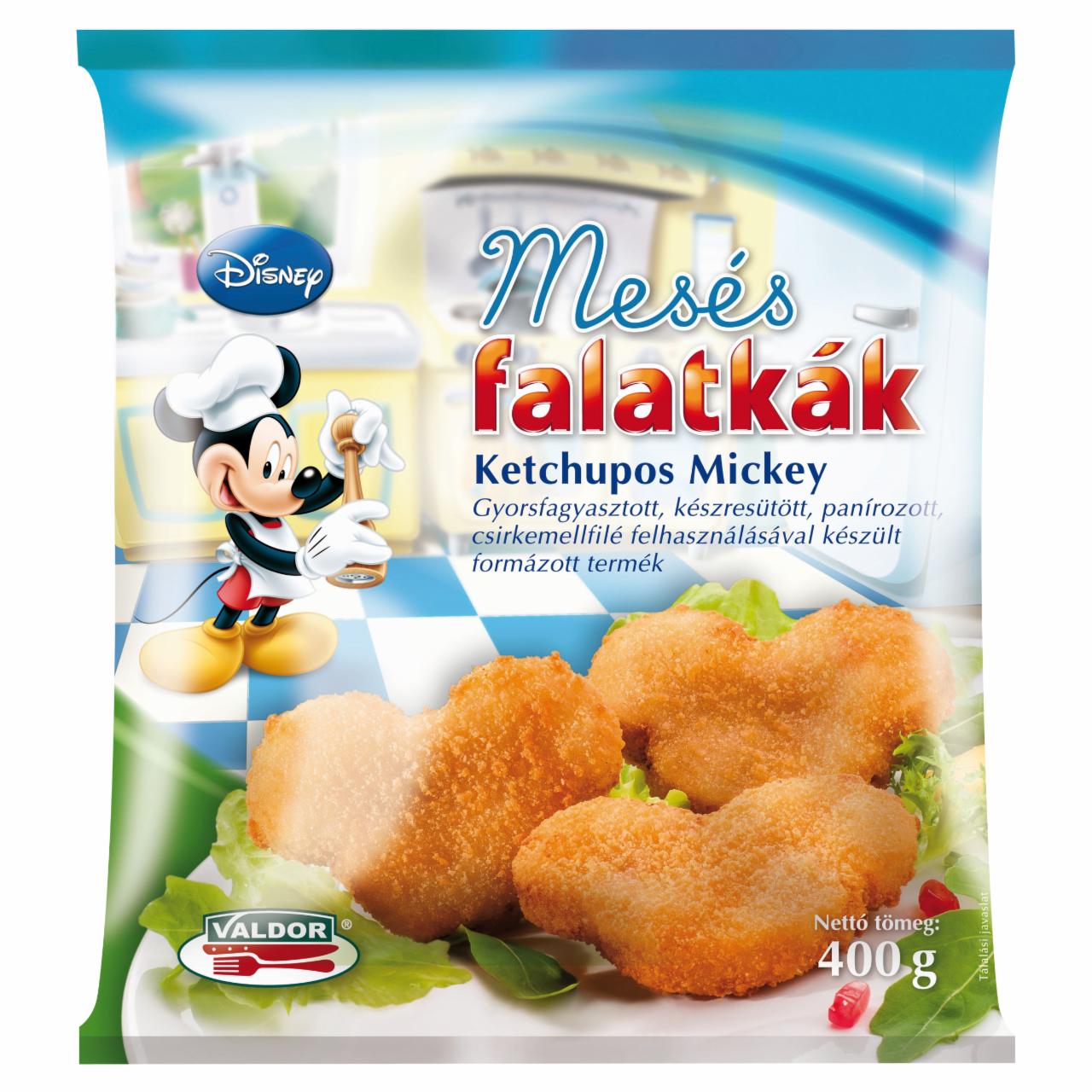 Képek - Valdor Mesés Falatkák Ketchupos Mickey gyorsfagyasztott, készresütött, panírozott csirkemell 400 g