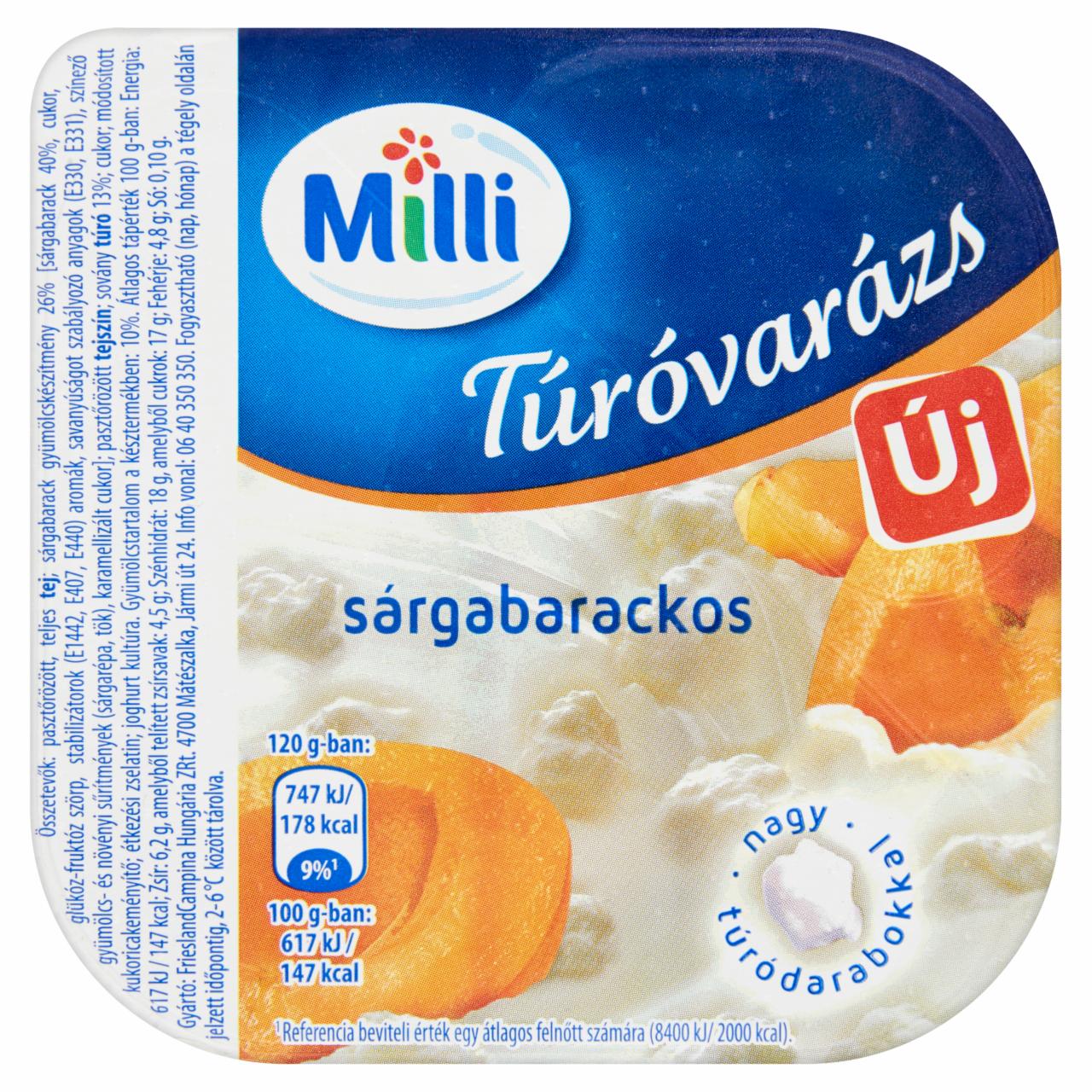 Képek - Milli Túróvarázs sárgabarackos desszert 120 g
