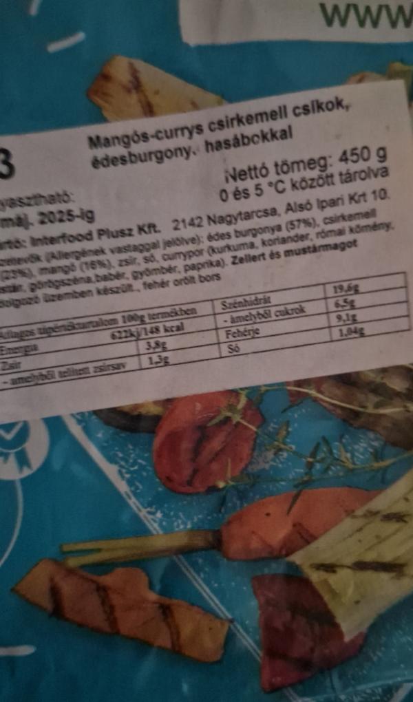 Képek - Mangós-currys csirkemell csíkok, édesburgonya hasábokkal Interfood