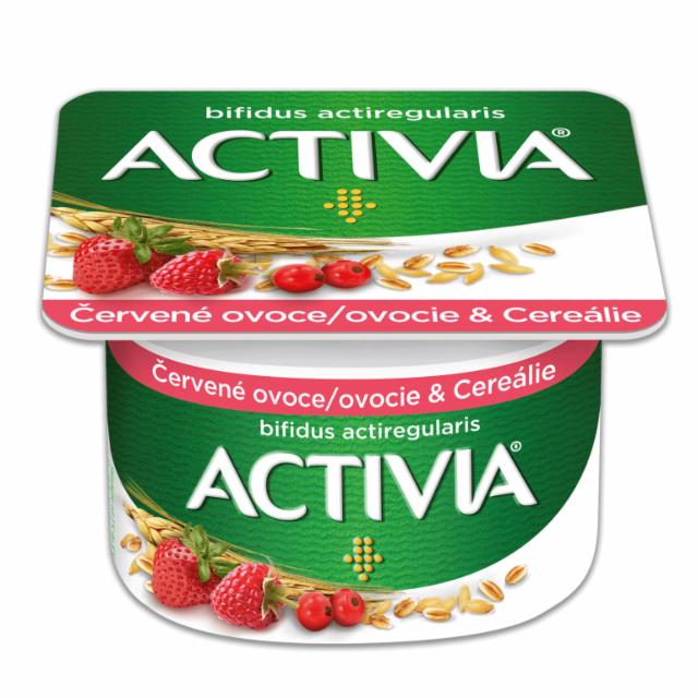 Képek - Activia élőflórás joghurt piros gyümölcsökkel és teljes kiőrlésű gabonával Danone