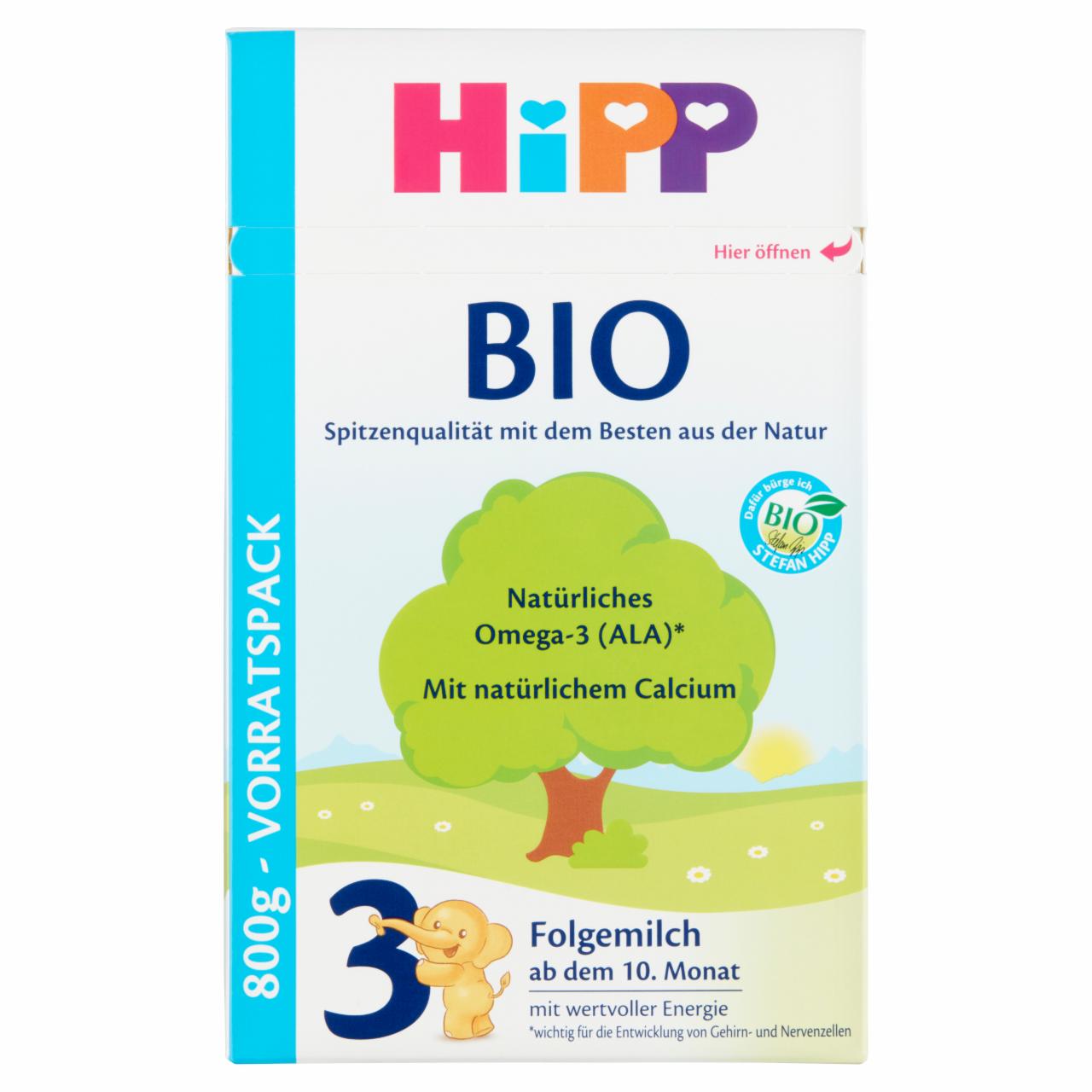 Képek - HiPP 3 BIO tejalapú anyatej-kiegészítő tápszer 10 hónapos kortól 2 x 400 g (800 g)