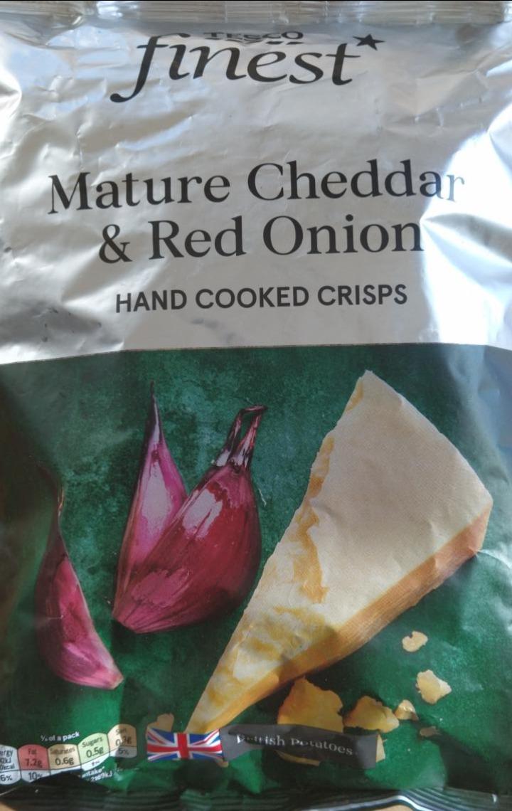 Képek - Tesco finest cheddar sajt és vöröshagyma ízű burgonyachips 