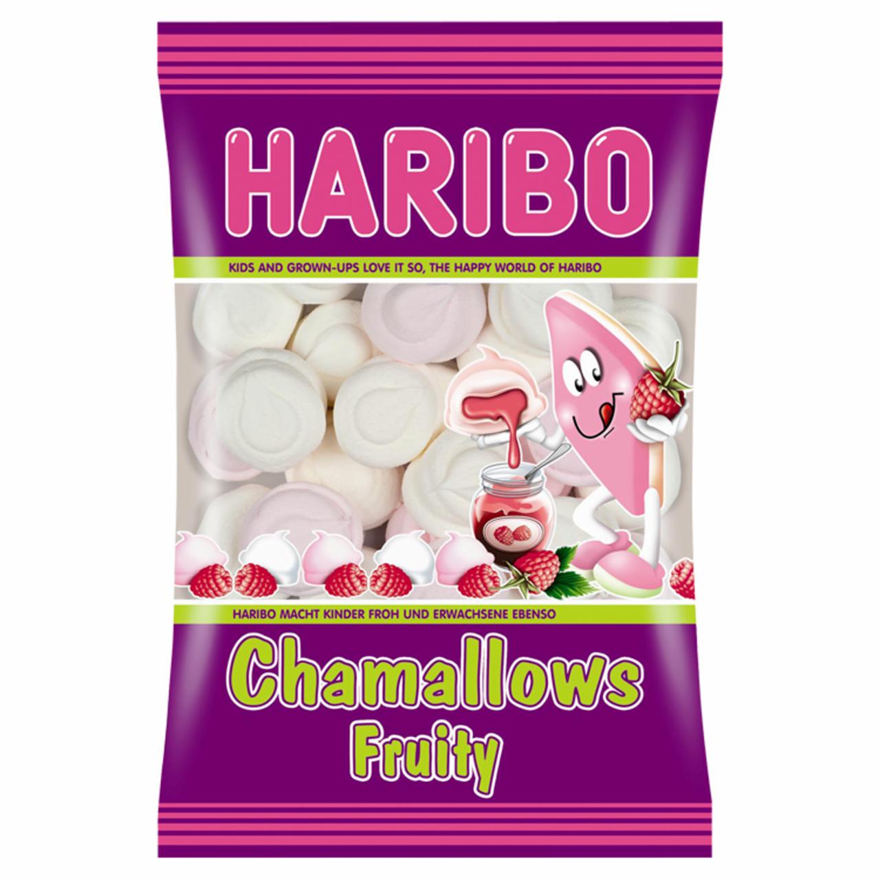 Képek - Haribo Chamallows Fruity habcukor málna készítménnyel töltve 100 g