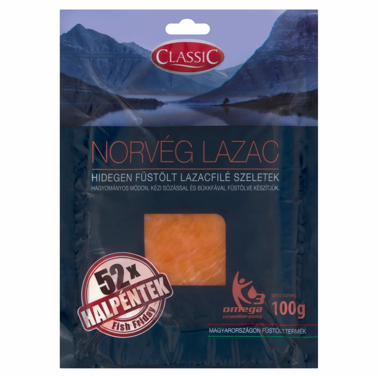 Képek - Classic hidegen füstölt norvég lazacfilé szeletek 100 g