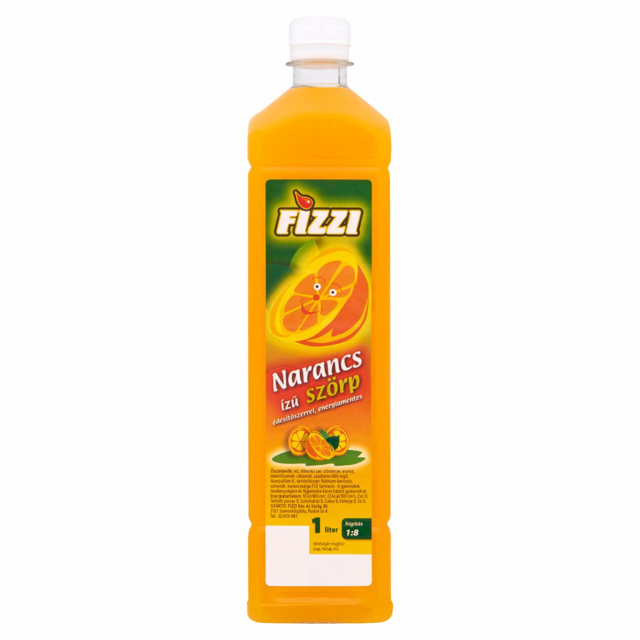 Képek - Fizzi energiamentes narancs ízű szörp édesítőszerrel 1 l