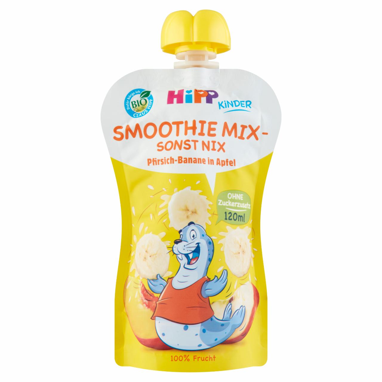 Képek - HiPP Smoothie Mix őszibarack-alma-banán gyümölcskészítmény 1 éves kortól 120 ml