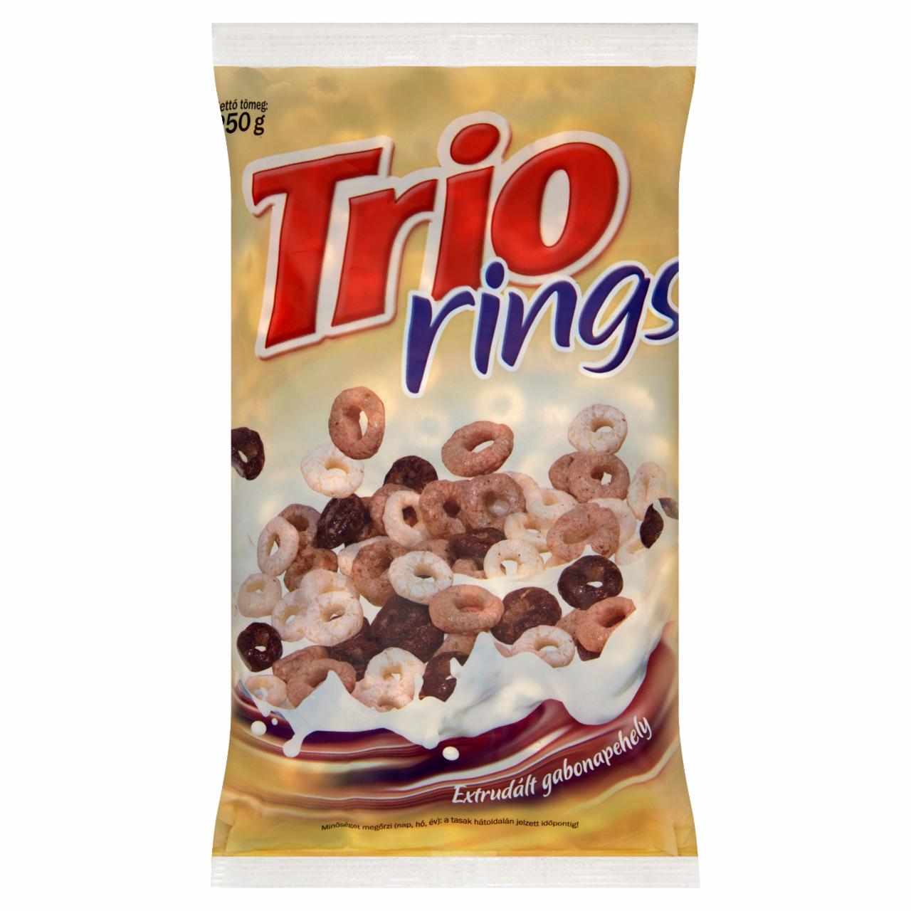 Képek - Trio Rings gluténmentes kakaós, fahéjas, vaníliás ízű extrudált gabonapehely 250 g