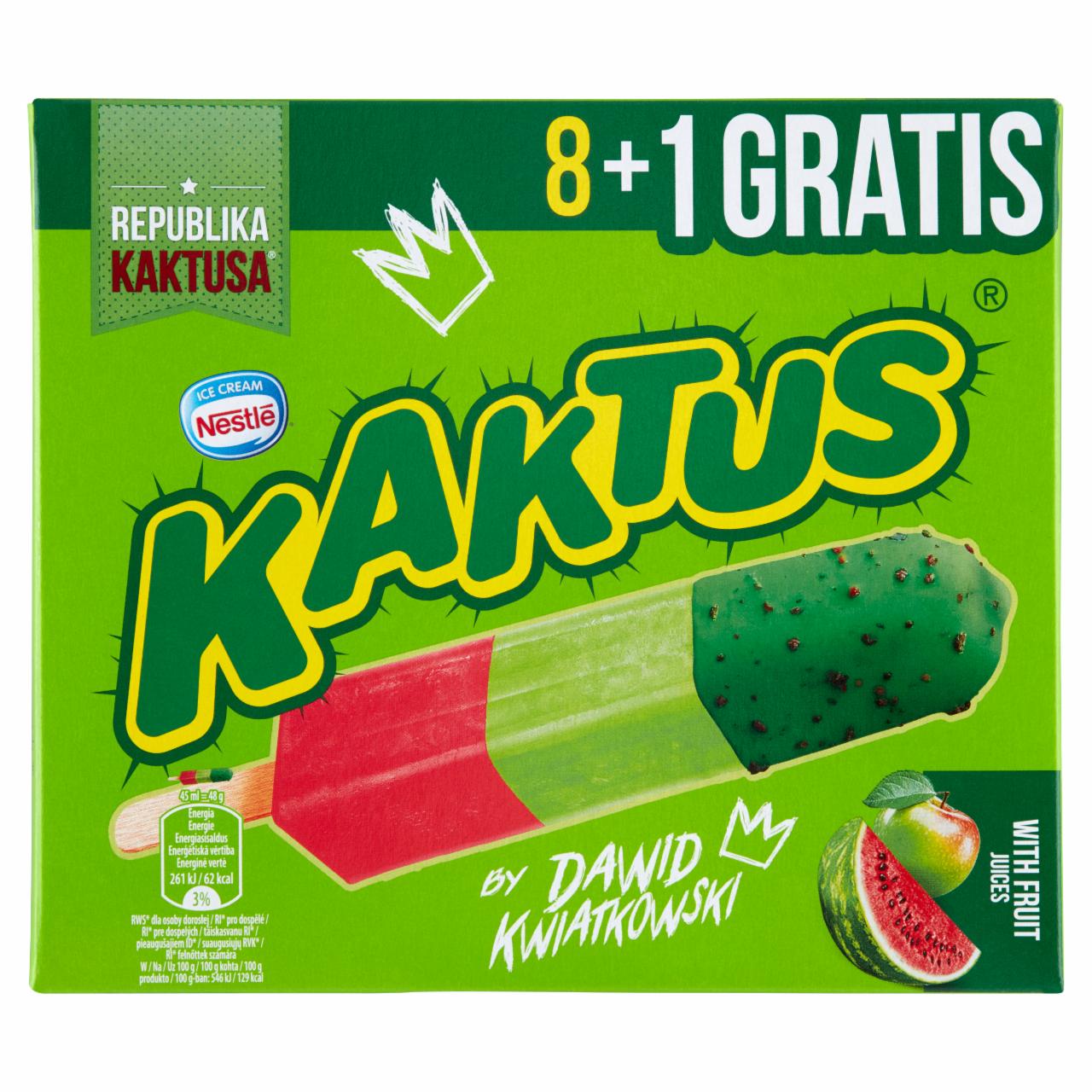 Képek - Kaktus görögdinnyés és almás szorbé zöld bevonattal 9 db 405 ml