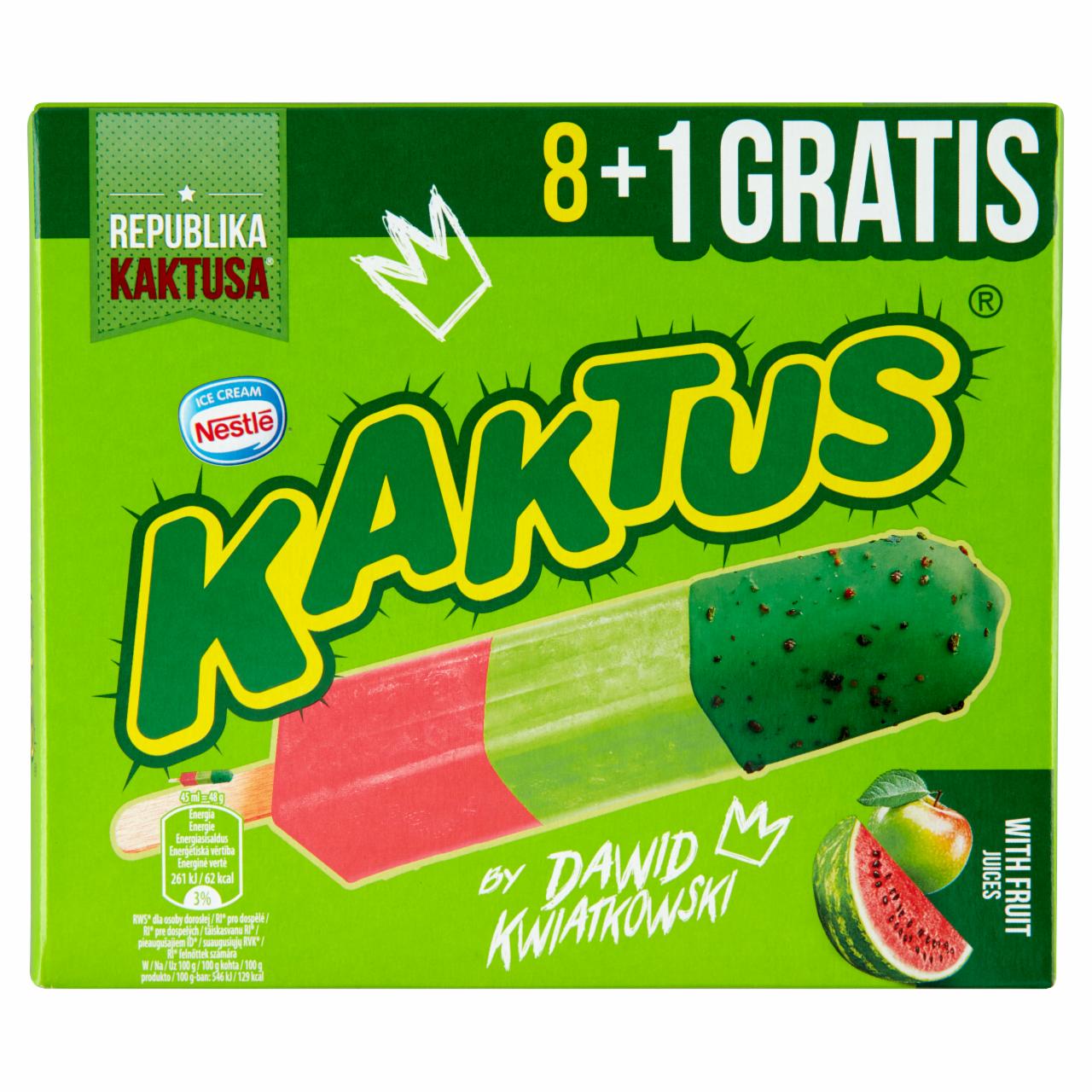 Képek - Kaktus görögdinnyés és almás szorbé zöld bevonattal 9 db 405 ml