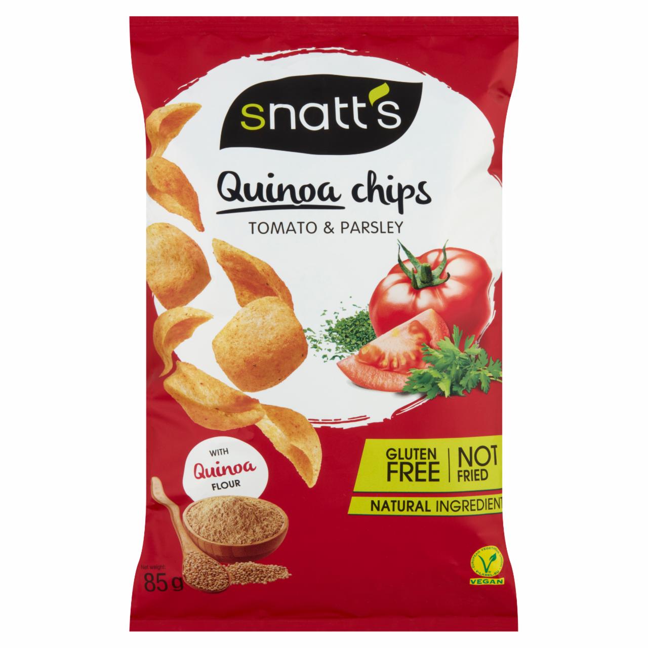 Képek - Snatt's paradicsomos és petrezselymes ízesítésű quinoás snack 85 g