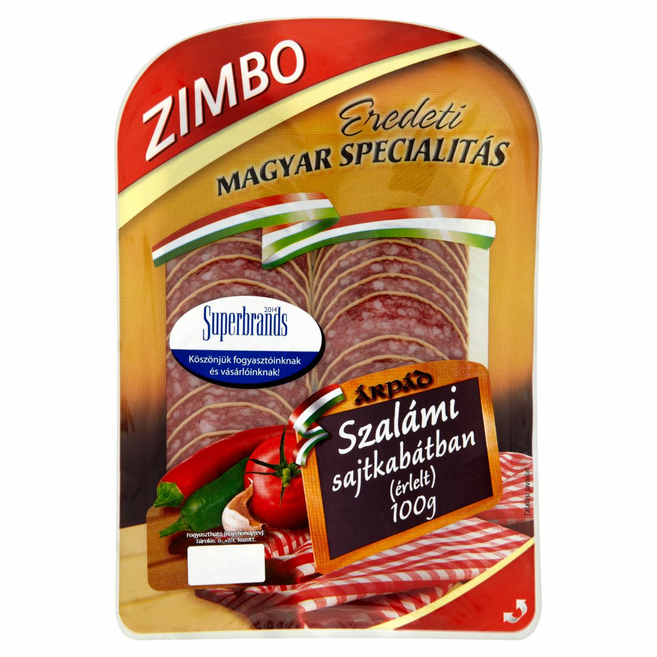 Képek - Zimbo Árpád szeletelt szalámi sajtkabátban 100 g