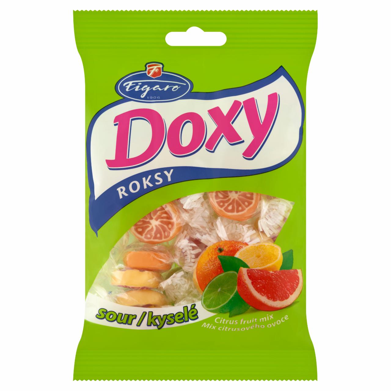 Képek - Figaro Doxy vegyes gyümölcs ízű savanyú roxcukorka 90 g 