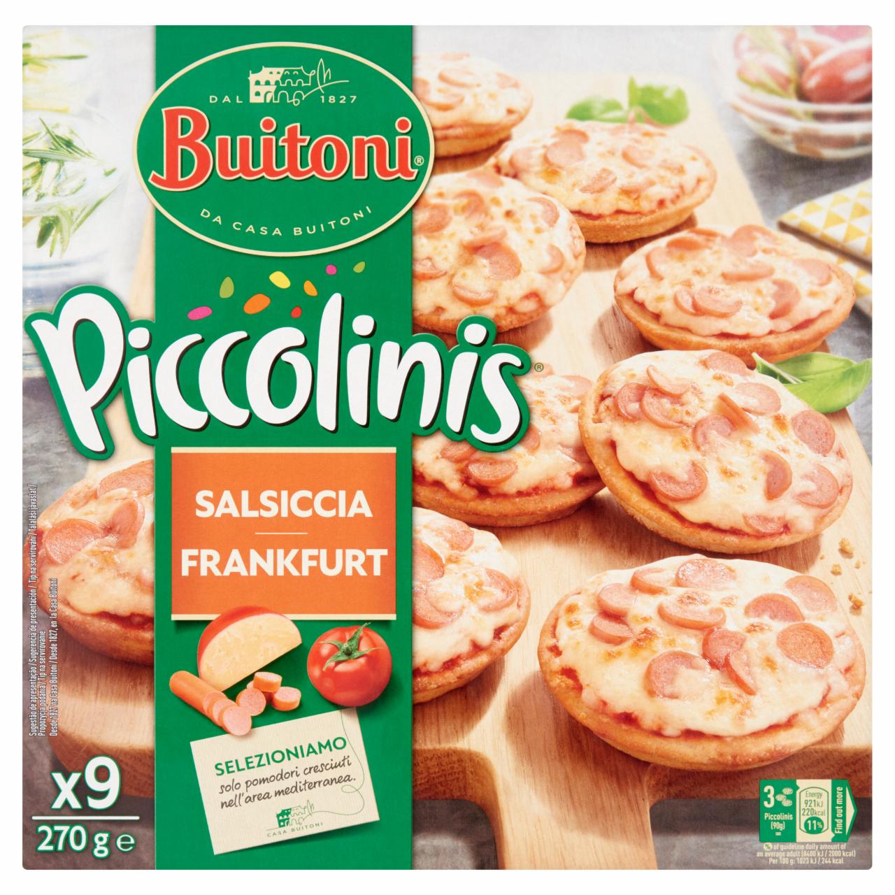 Képek - Buitoni Piccolinis Salsiccia gyorsfagyasztott mini pizza 9 db 270 g