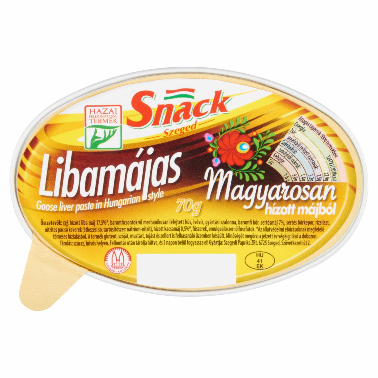 Képek - Snack Szeged libamájas magyarosan 70 g