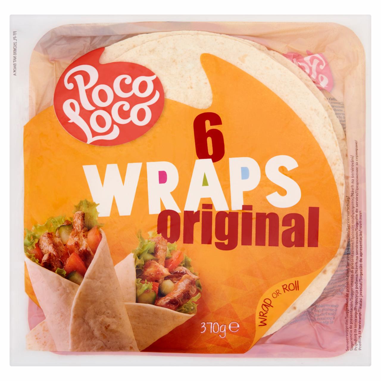 Képek - Poco Loco Original lágy tortilla lapok búzalisztből 25 cm 6 db 370 g